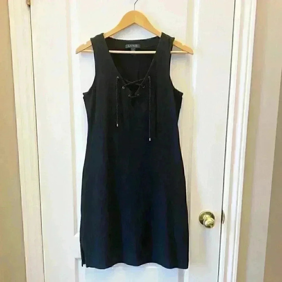 Lauren Ralph Lauren Dress  Black Sleeveless Lace Up V Neck Tunic Size Small - Picture 4 of 16